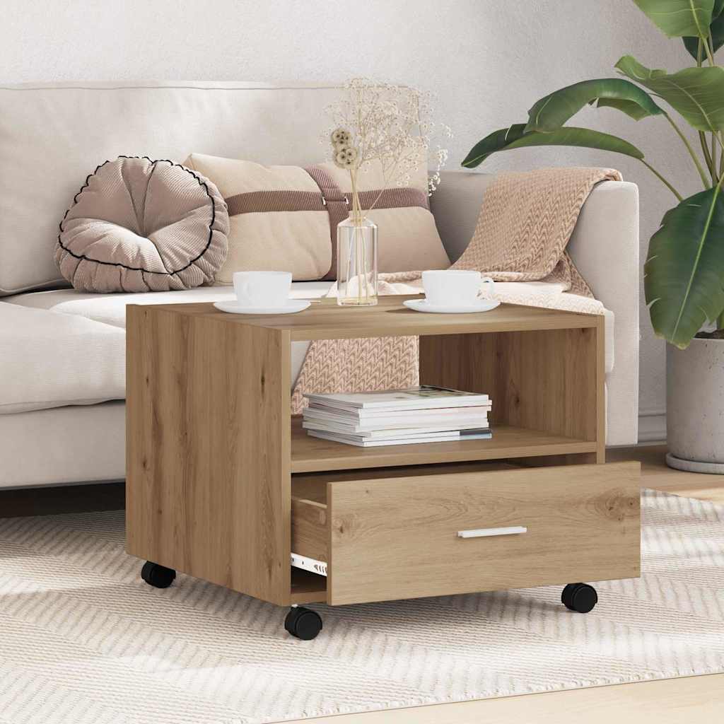 Table basse chêne artisanal 55 x 55 x 45 cm Bois d'ingénierie - XIOS