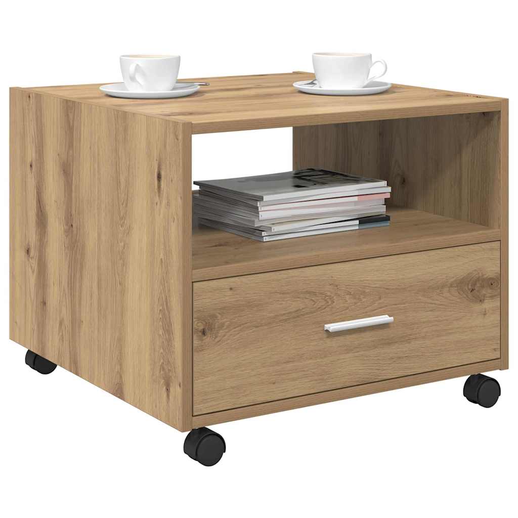 Table basse chêne artisanal 55 x 55 x 45 cm Bois d'ingénierie - XIOS