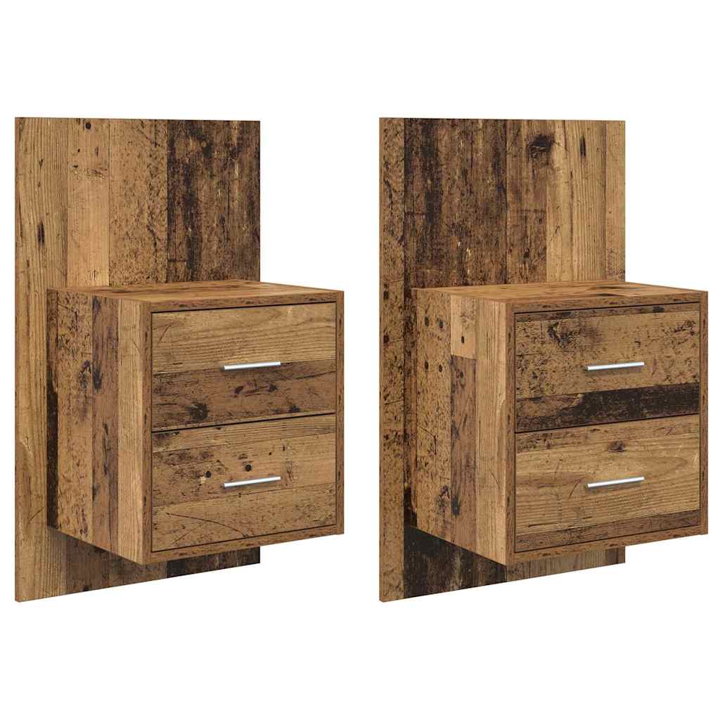 Cabinet de chevet mural 2 pcs Bois Ancien 48,5 x 32,5 x 80 cm