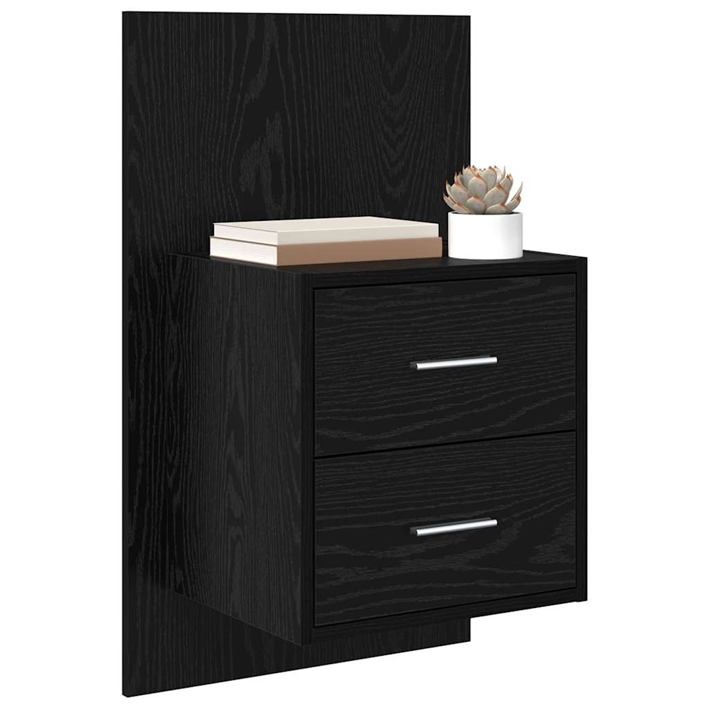 Cabinet de chevet mural 2 pcs Chêne noir 48,5 x 32,5 x 80 cm