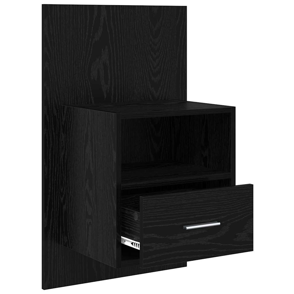 Armoire de lit avec tiroir 2 pcs Chêne noir 48,5 x 32,5 x 80 cm - XIOS