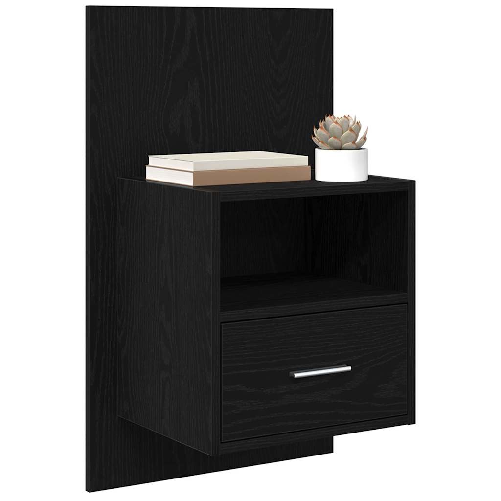 Armoire de lit avec tiroir 2 pcs Chêne noir 48,5 x 32,5 x 80 cm - XIOS