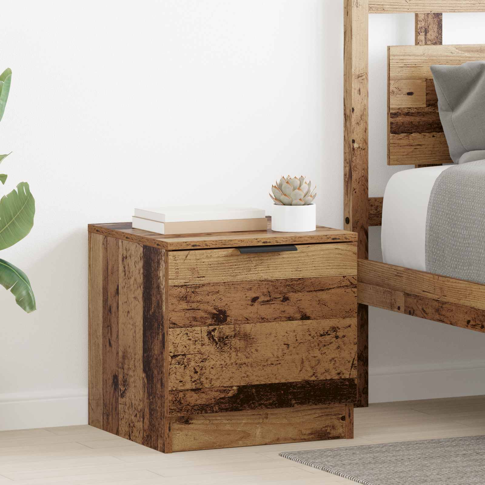 Armoire de lit avec tiroir 2 pcs Bois ancien 40 x 39 x 40cm - XIOS