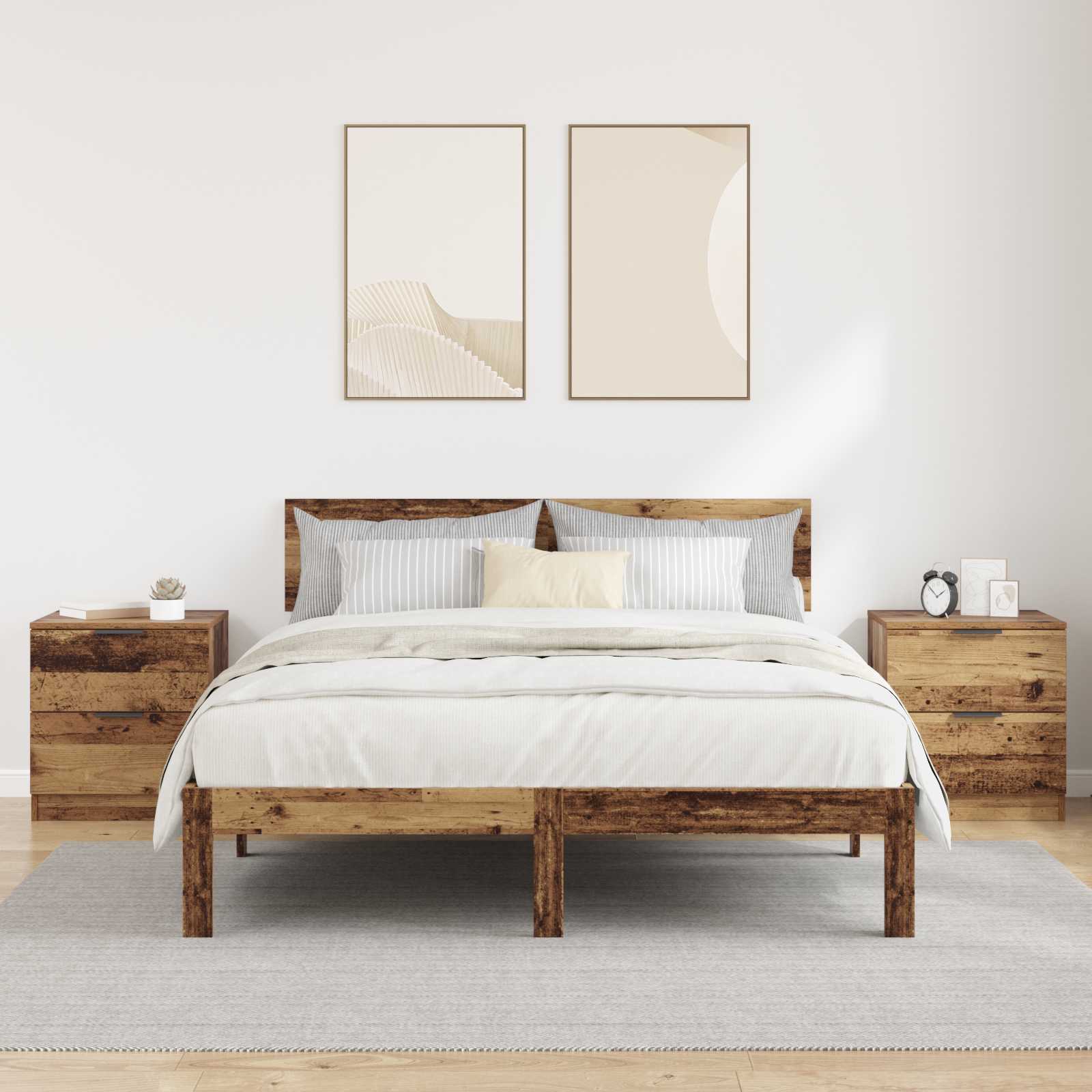 Cabinet de chevet avec tiroir 2 pcs Bois ancien 45 x 39 x 50cm - XIOS