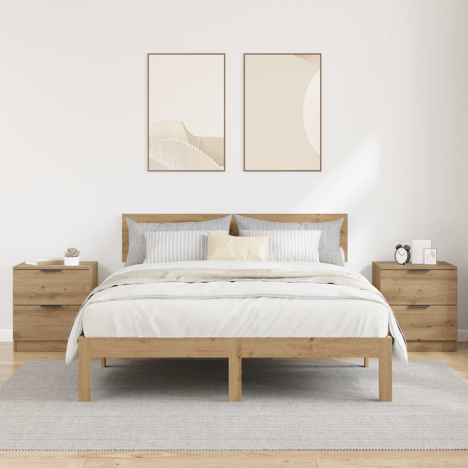 Cabinet de chevet 2 pcs Chêne artisanal 45 x 39 x 50cm - XIOS
