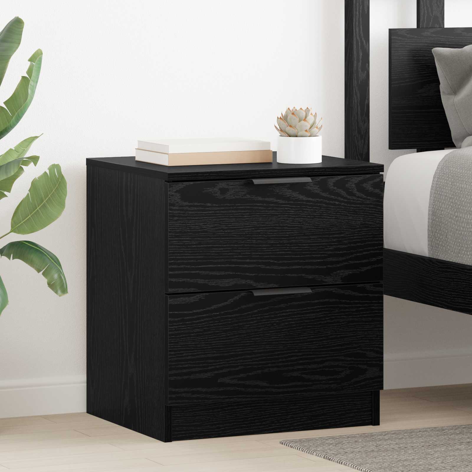 Cabinet de chevet avec tiroir 2 pcs Chêne noir 45 x 39 x 50cm - XIOS