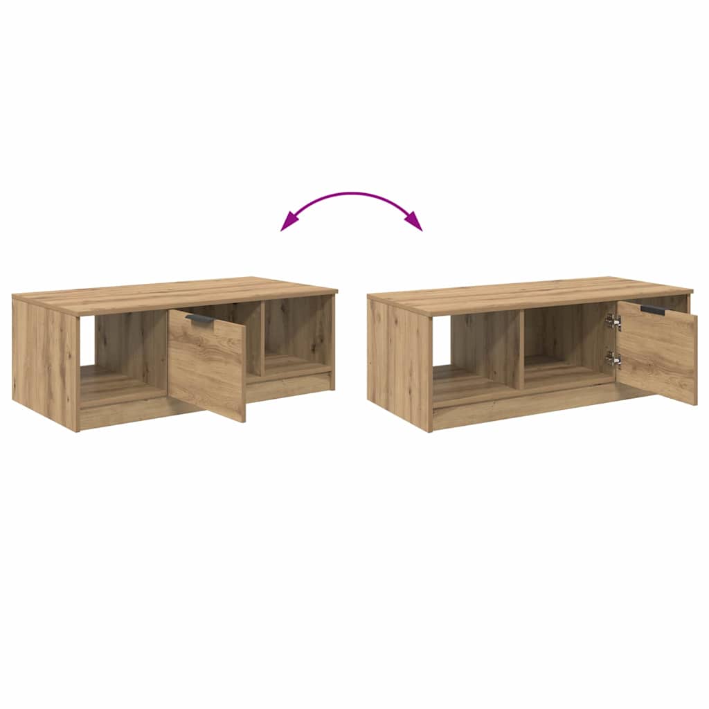 Table basse chêne artisanal 100 x 50 x 36 cm Bois d'ingénierie - XIOS