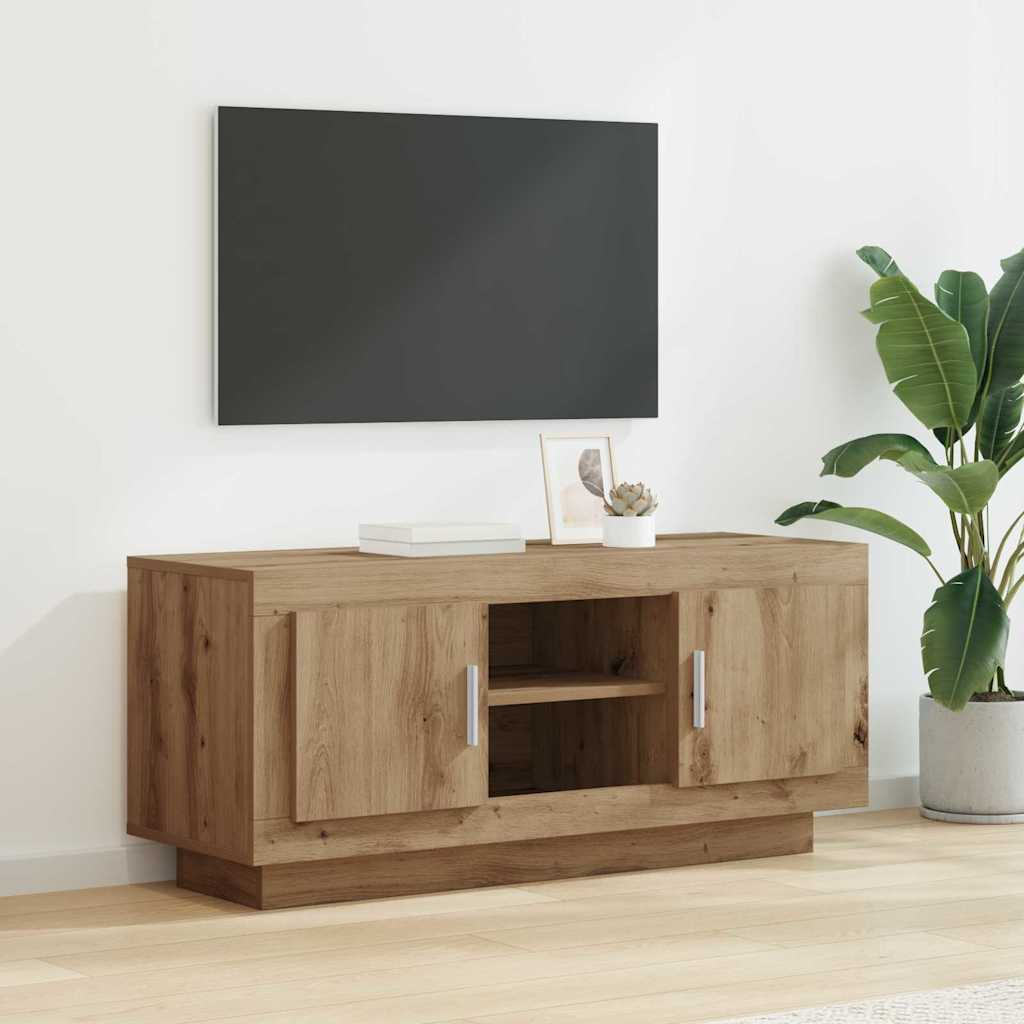 Meuble TV Chêne artisanal 102 x 35 x 45 cm Bois d'ingénierie - XIOS