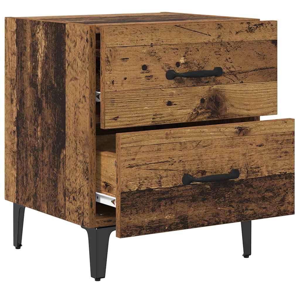 Armoire de lit avec tiroir 2 pcs Bois ancien 40 x 35 x 47.5 cm - XIOS