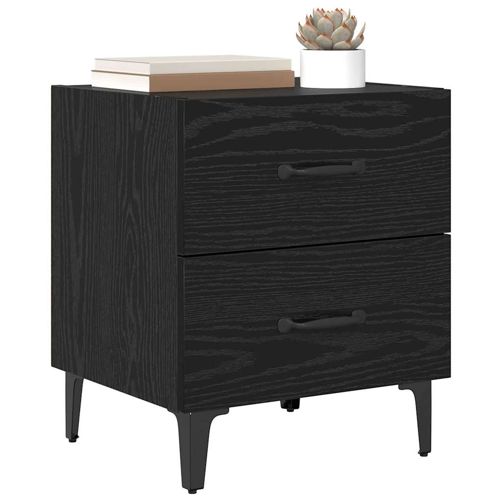 Armoire de lit avec tiroir 2 pcs Chêne noir 40 x 35 x 47.5 cm - XIOS