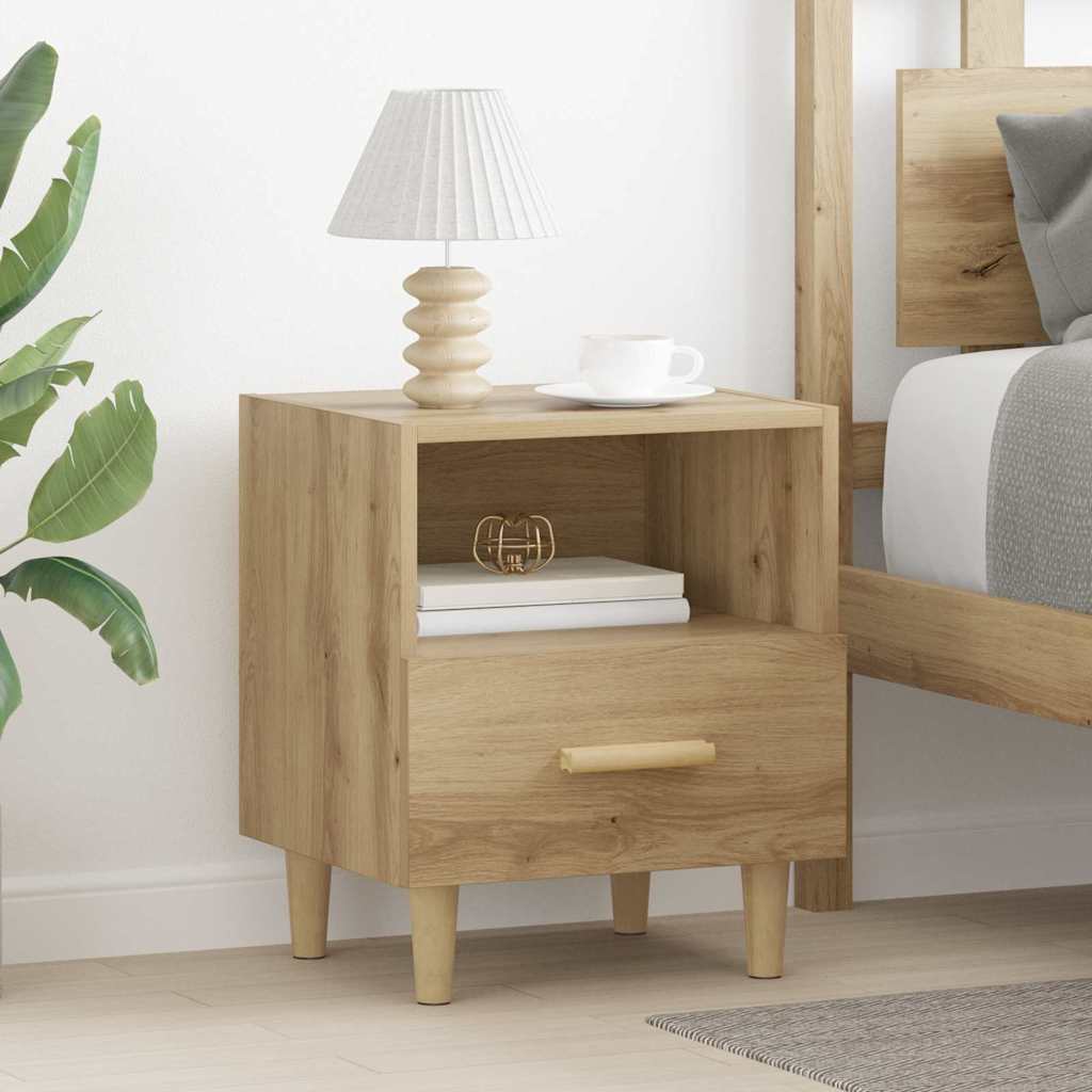 Cabinet de chevet avec tiroir chêne artisanal 40 x 35 x 47.5 cm XIOS