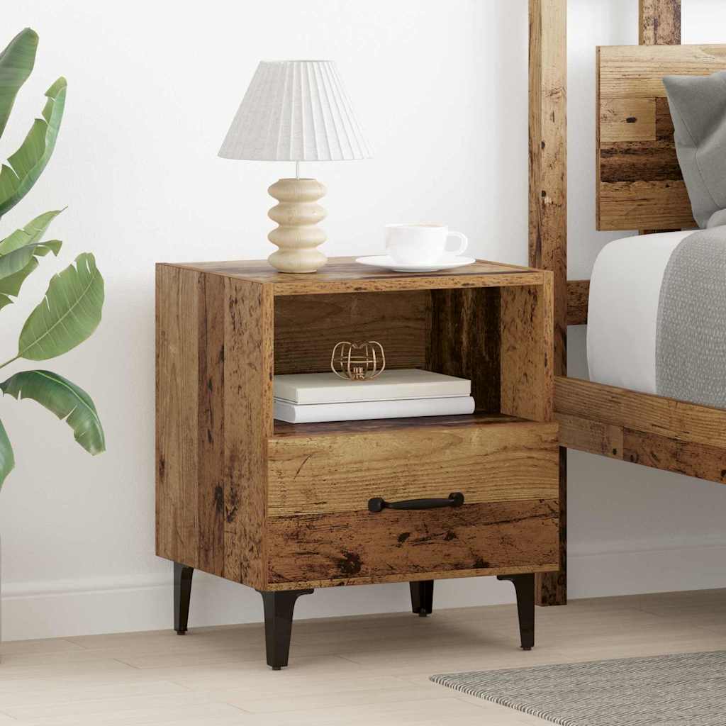 Cabinet de chevet avec tiroir Bois ancien 40 x 35 x 47.5 cm XIOS
