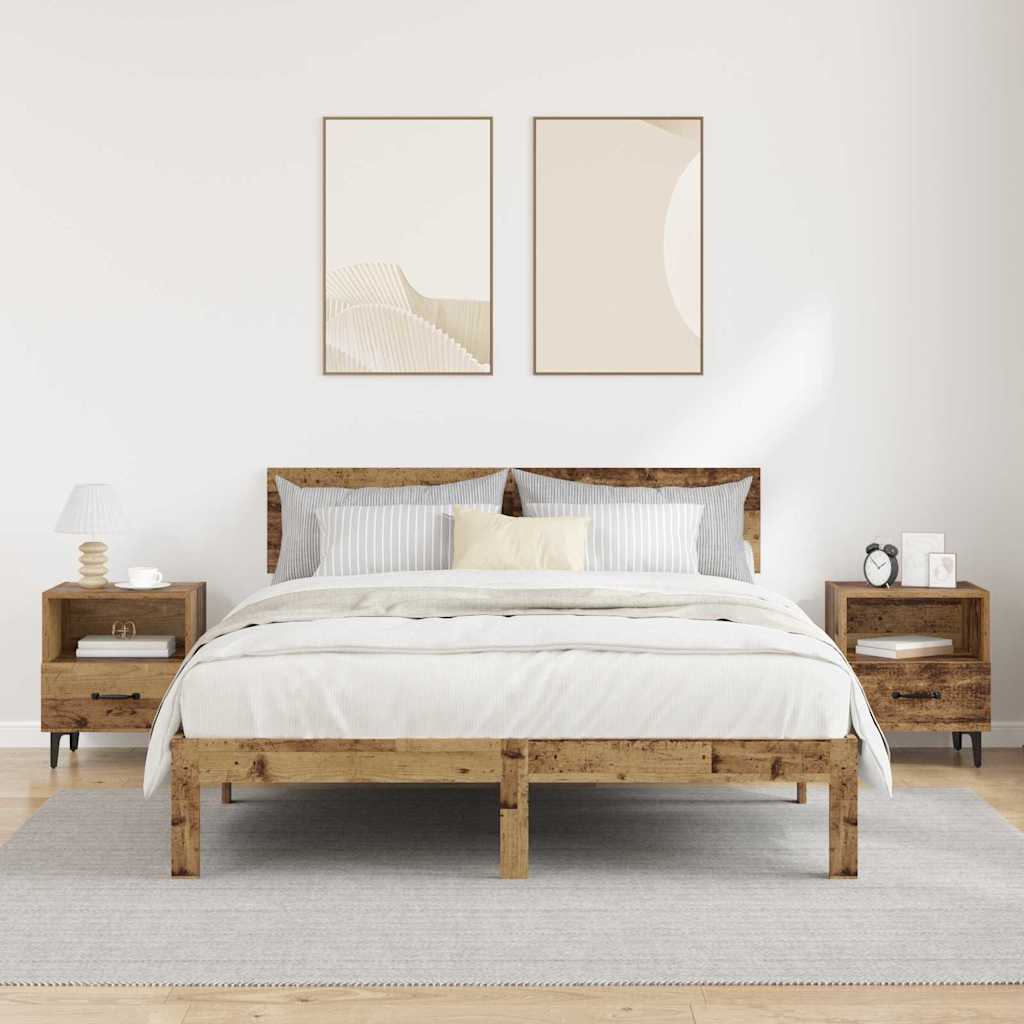 Cabinet de chevet 2 pcs Bois ancien 40 x 35 x 47.5 cm - XIOS