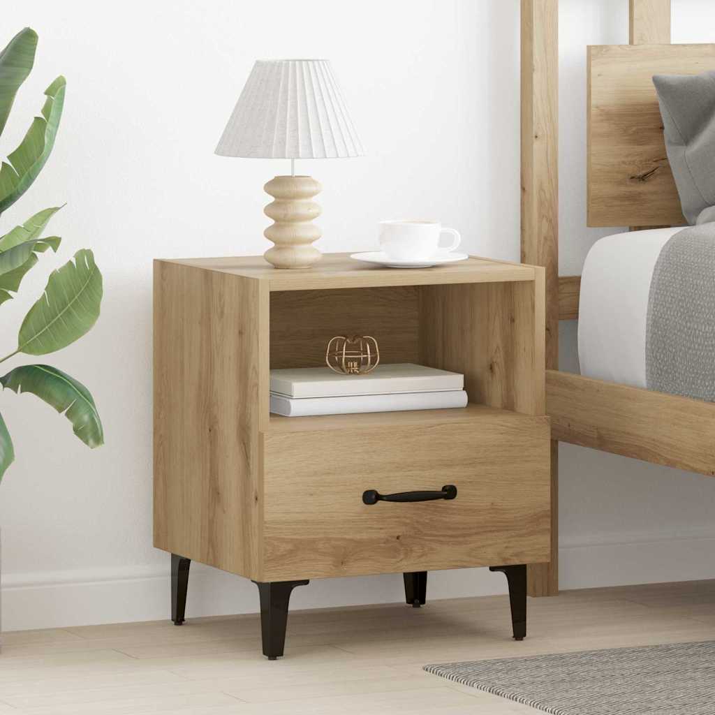 Cabinet de chevet 2 pcs chêne artisanal 40 x 35 x 47.5 cm XIOS