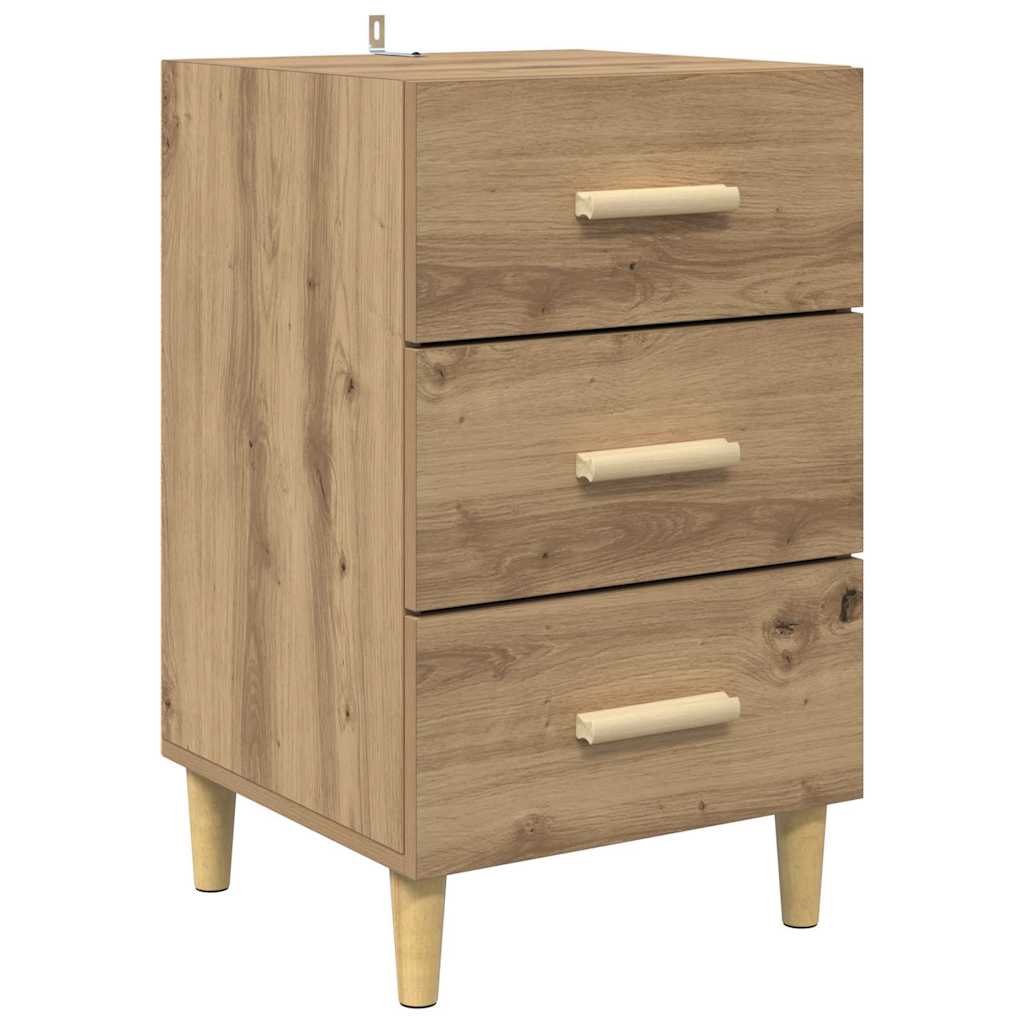 Cabinet de chevet avec tiroir chêne artisanal 40 x 40 x 66 cm XIOS