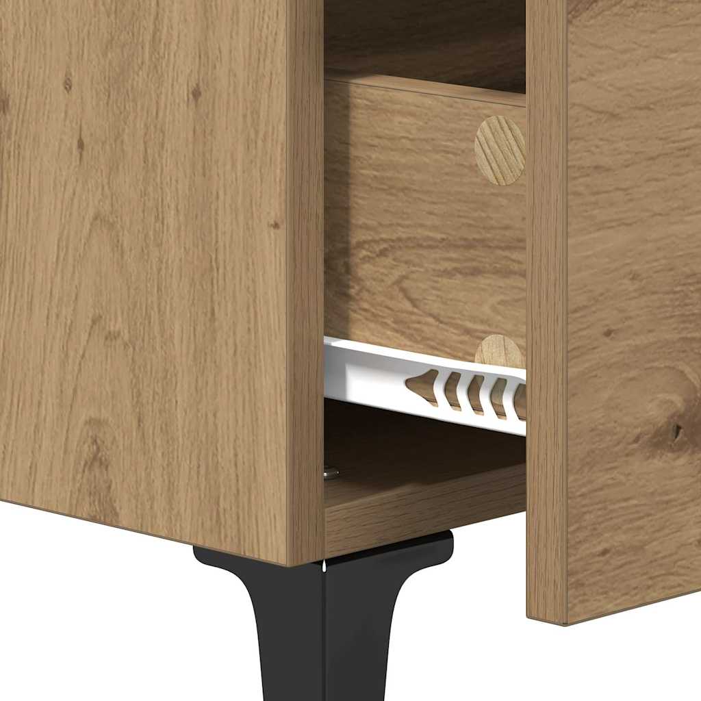 Cabinet de chevet avec tiroir chêne artisanal 40 x 40 x 66 cm - XIOS