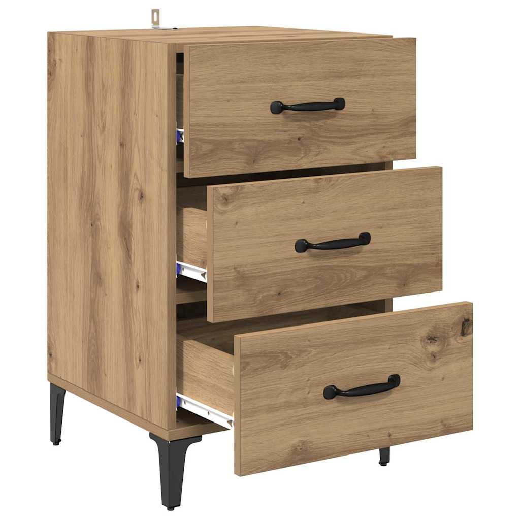 Cabinet de chevet avec tiroir chêne artisanal 40 x 40 x 66 cm - XIOS