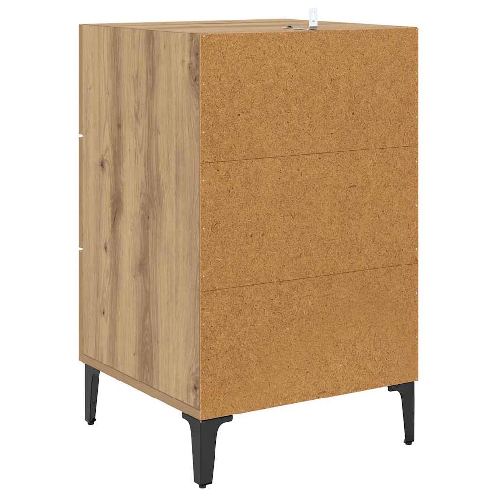 Cabinet de chevet avec tiroir chêne artisanal 40 x 40 x 66 cm - XIOS