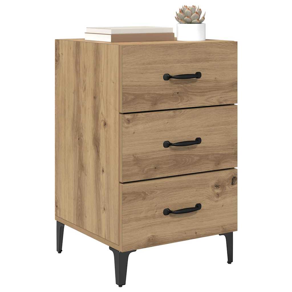 Cabinet de chevet avec tiroir chêne artisanal 40 x 40 x 66 cm - XIOS