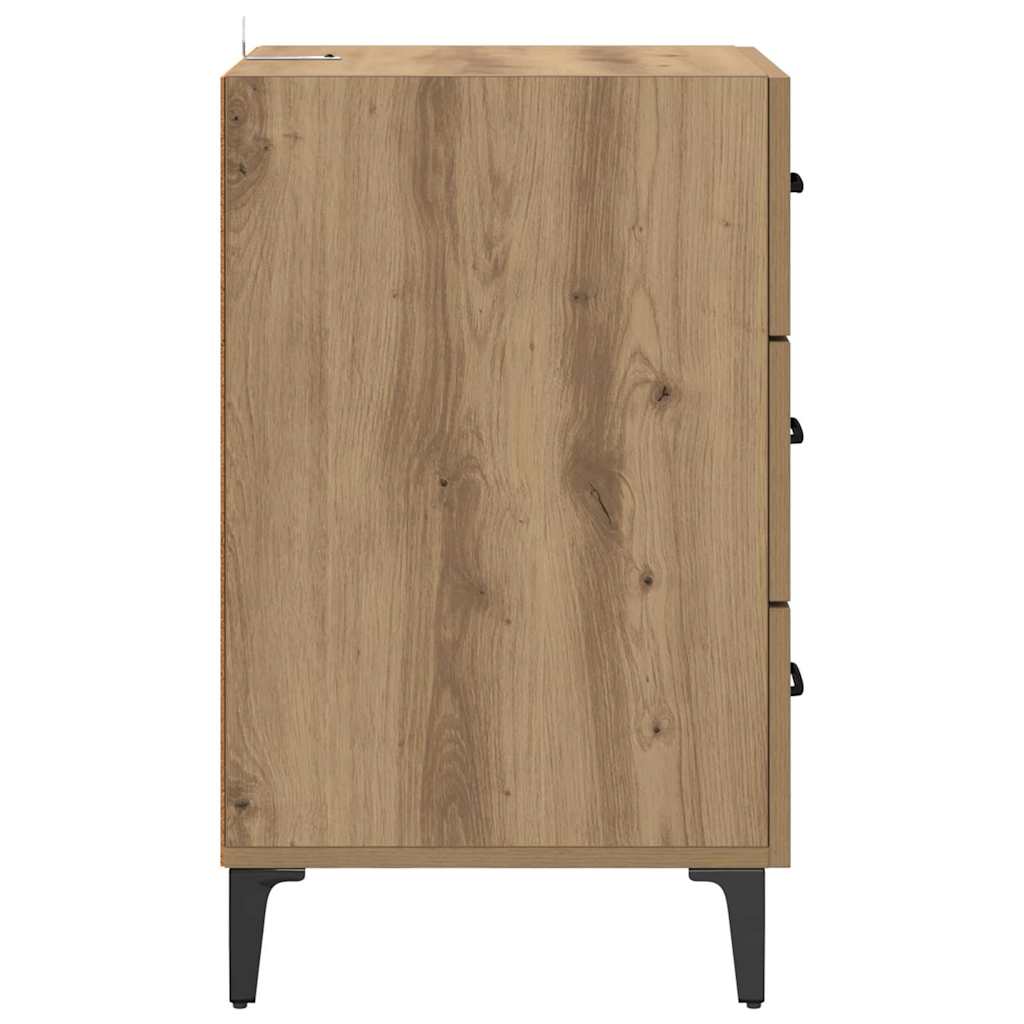 Cabinet de chevet avec tiroir chêne artisanal 40 x 40 x 66 cm - XIOS
