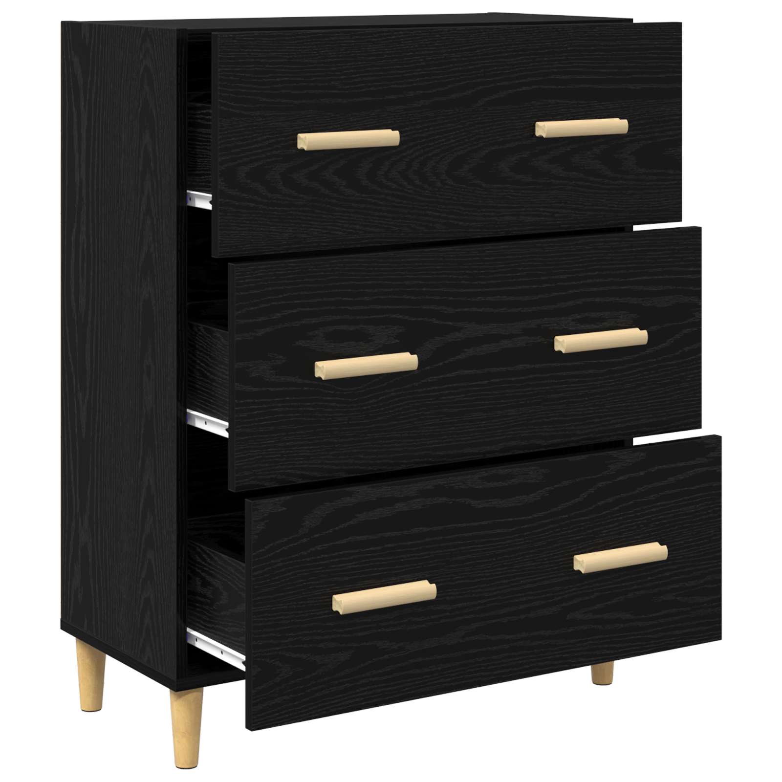 Buffet Chêne noir 69,5 x 34 x 90 cm Bois d'ingénierie - XIOS