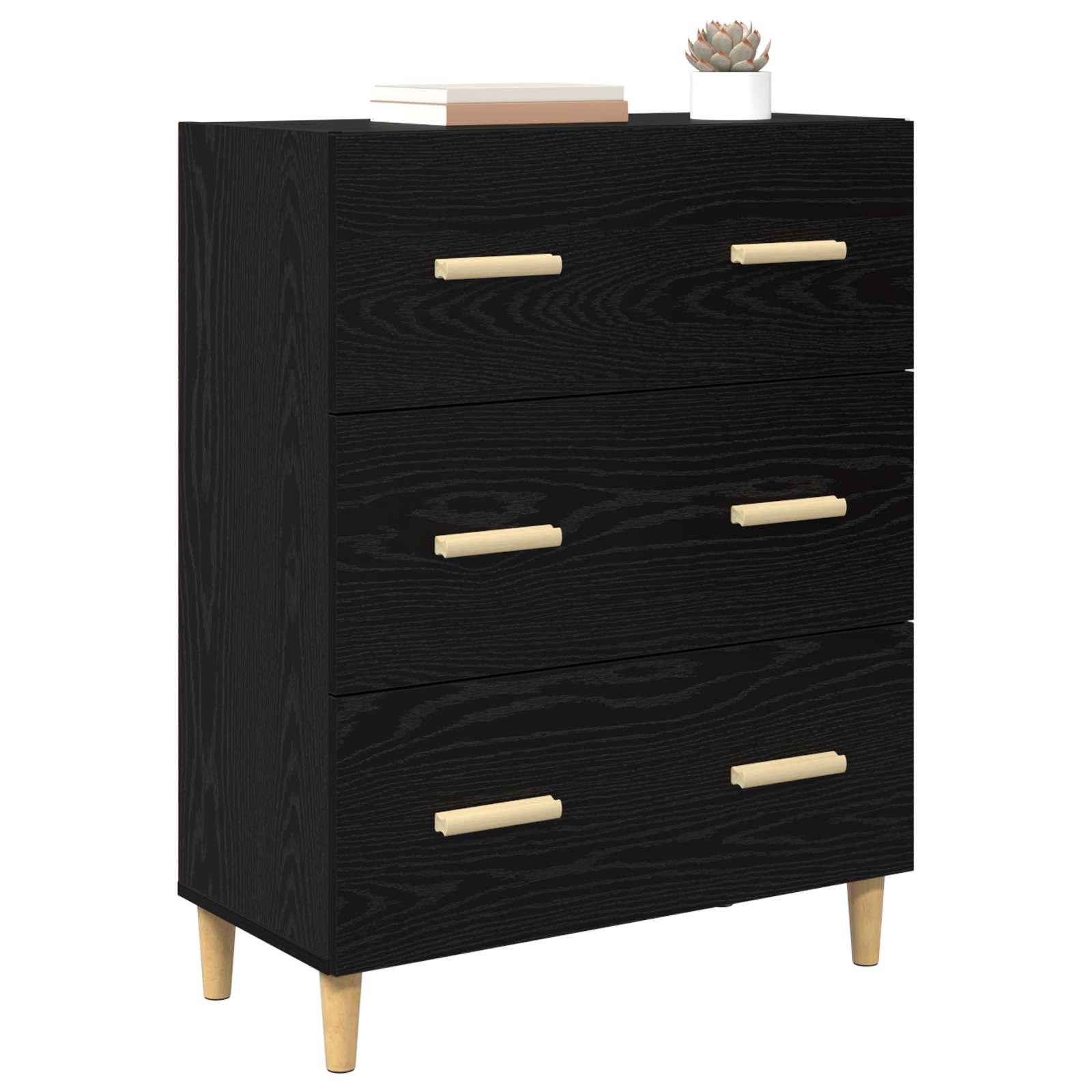 Buffet Chêne noir 69,5 x 34 x 90 cm Bois d'ingénierie - XIOS