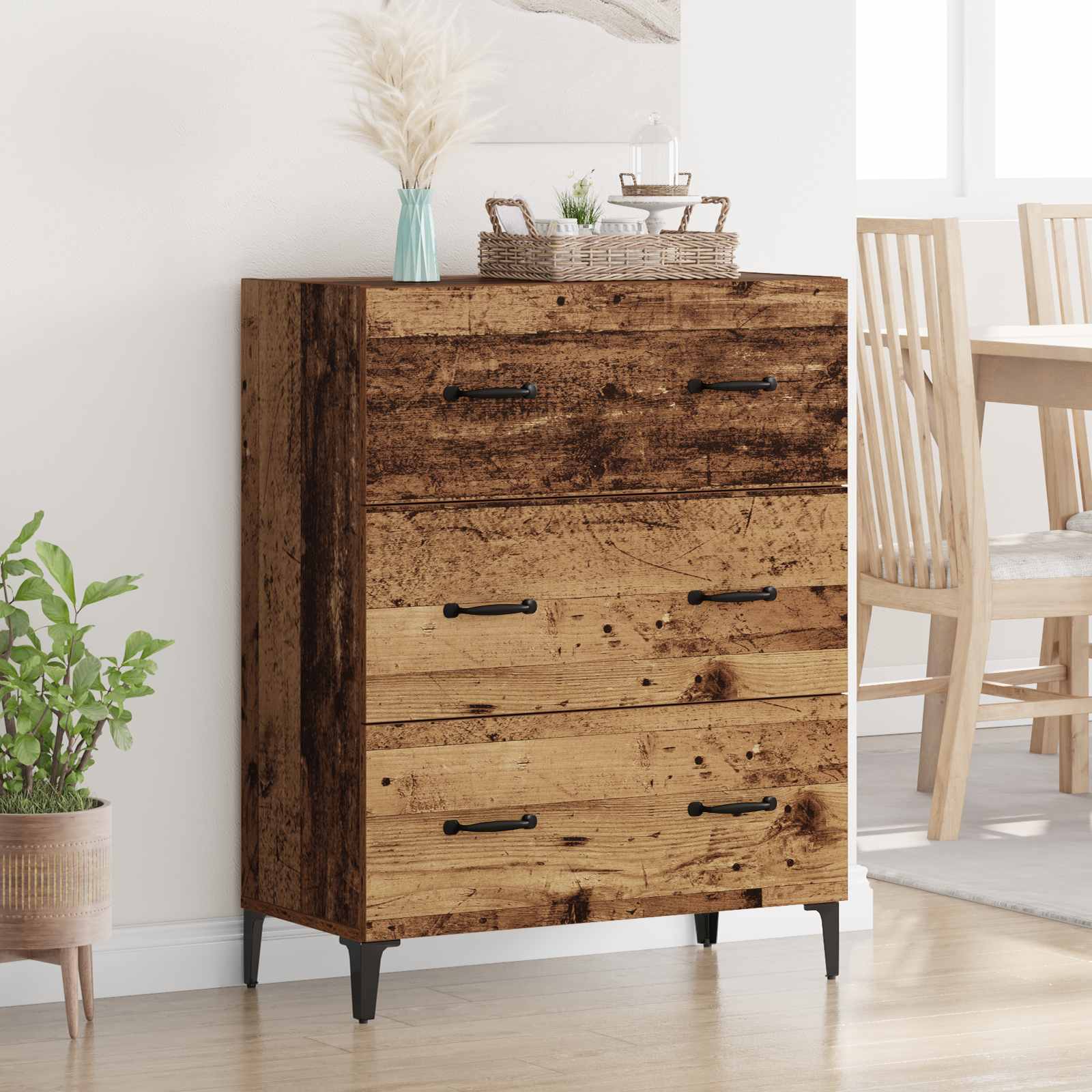 Buffet Bois ancien 69,5 x 34 x 90 cm Bois d'ingénierie et fer - XIOS
