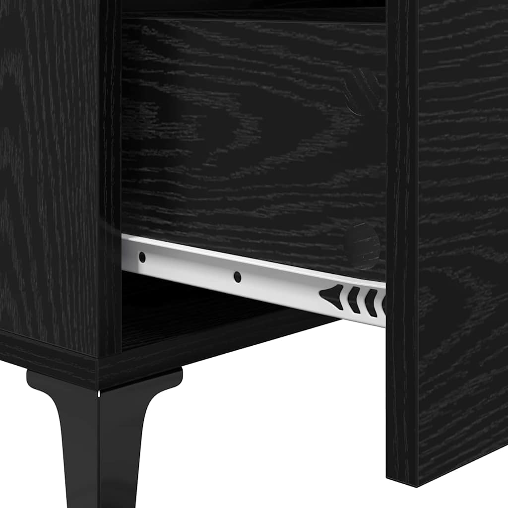 Buffet Chêne noir 69,5 x 34 x 90 cm Bois d'ingénierie et fer - XIOS