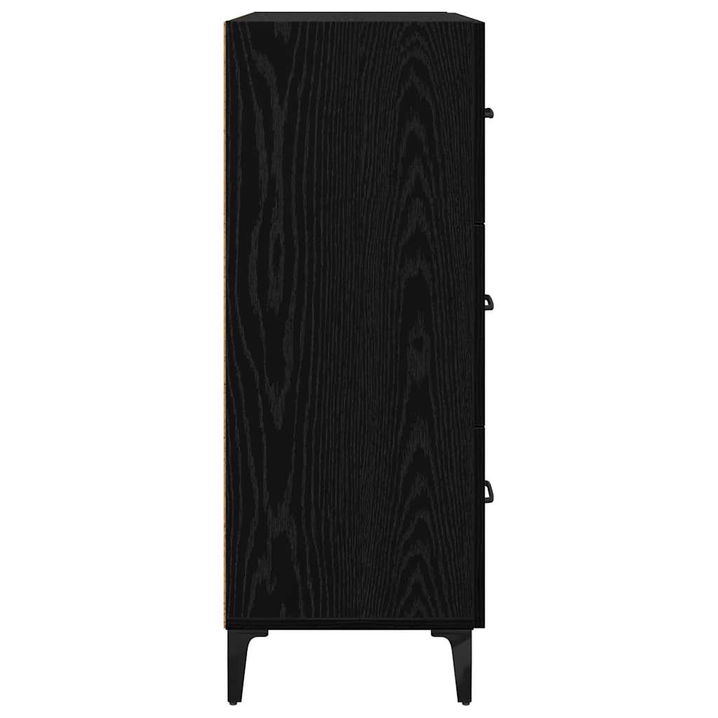 Buffet Chêne noir 69,5 x 34 x 90 cm Bois d'ingénierie et fer - XIOS