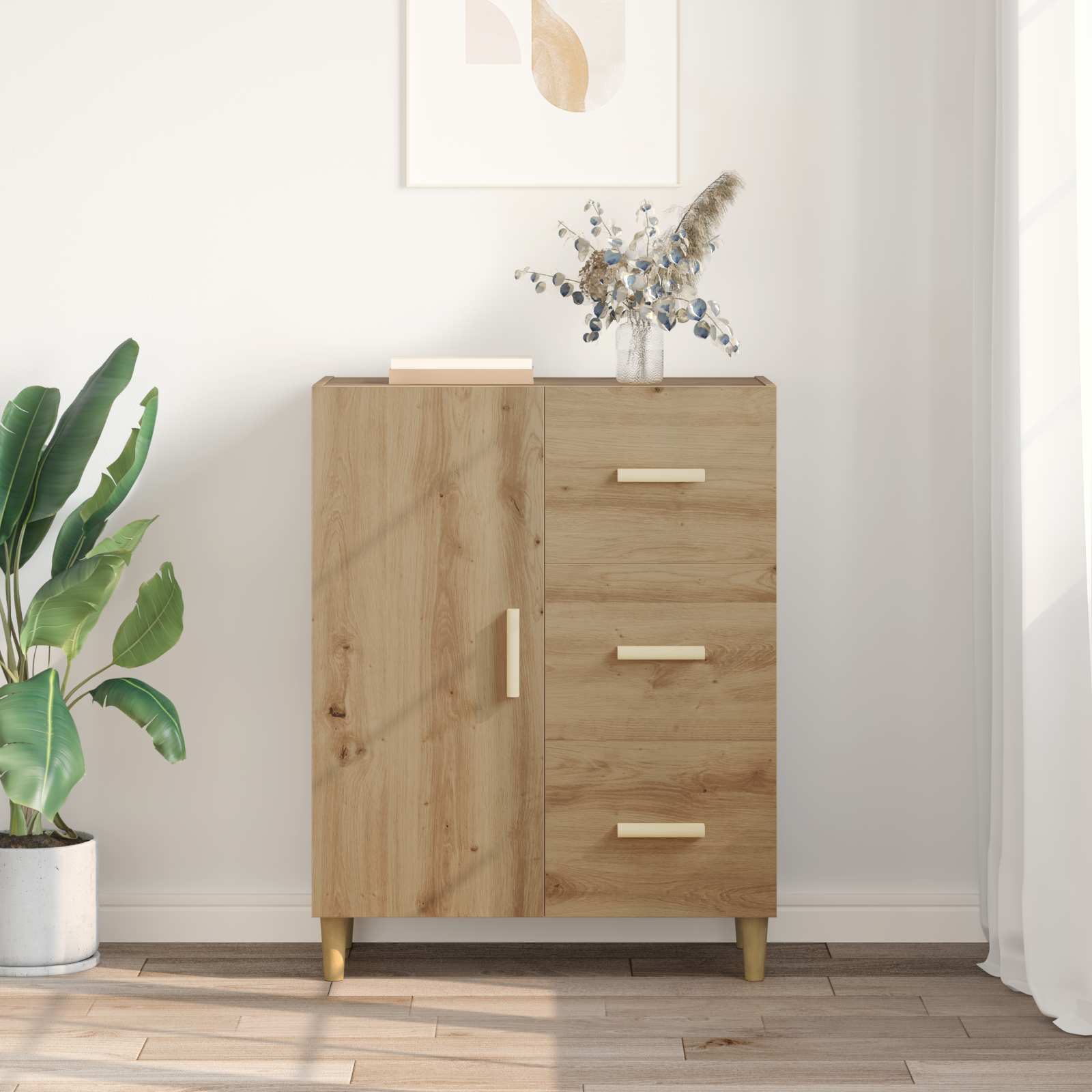 Buffet Chêne artisanal 34 x 69,5 x 90 cm Bois d'ingénierie - XIOS