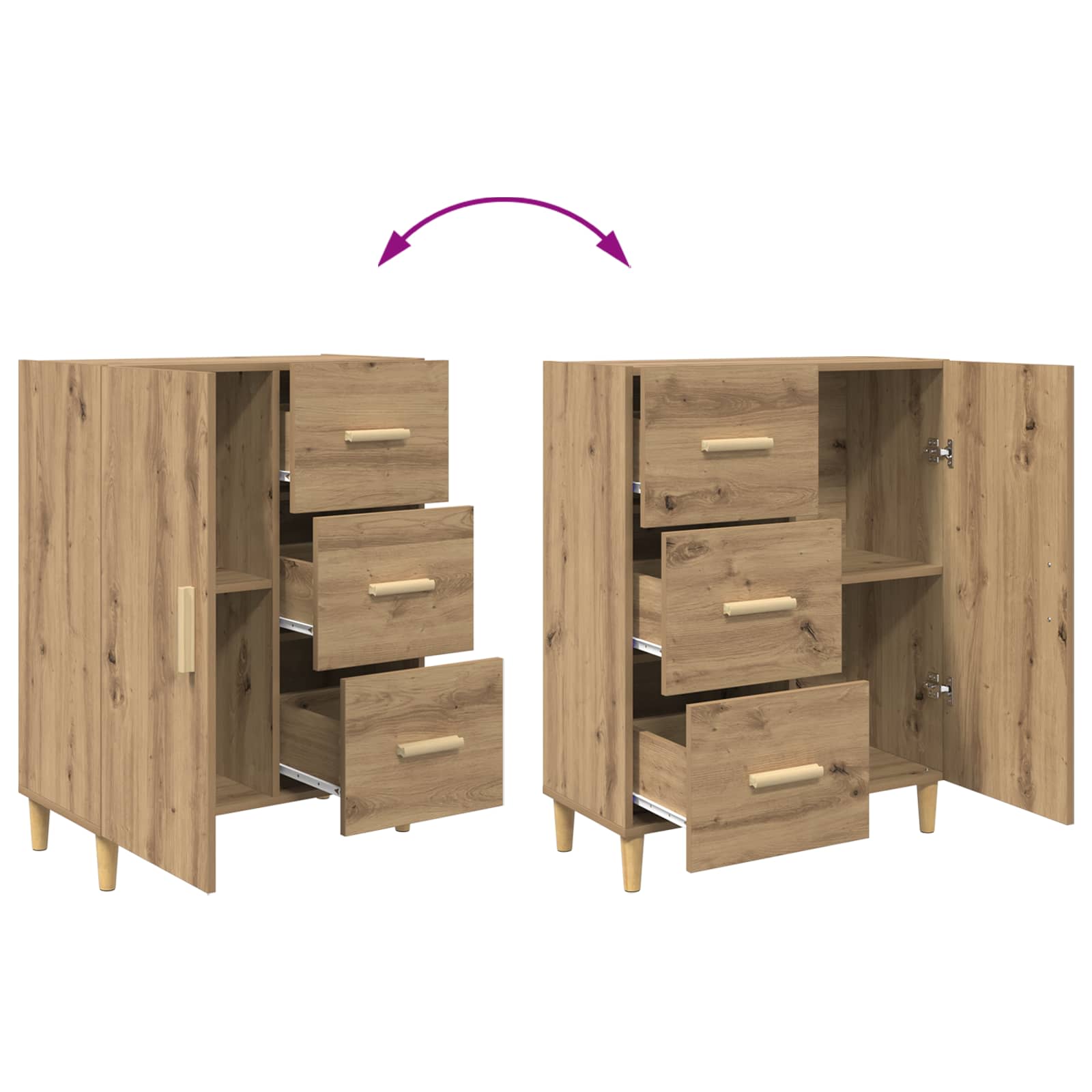 Buffet Chêne artisanal 34 x 69,5 x 90 cm Bois d'ingénierie - XIOS