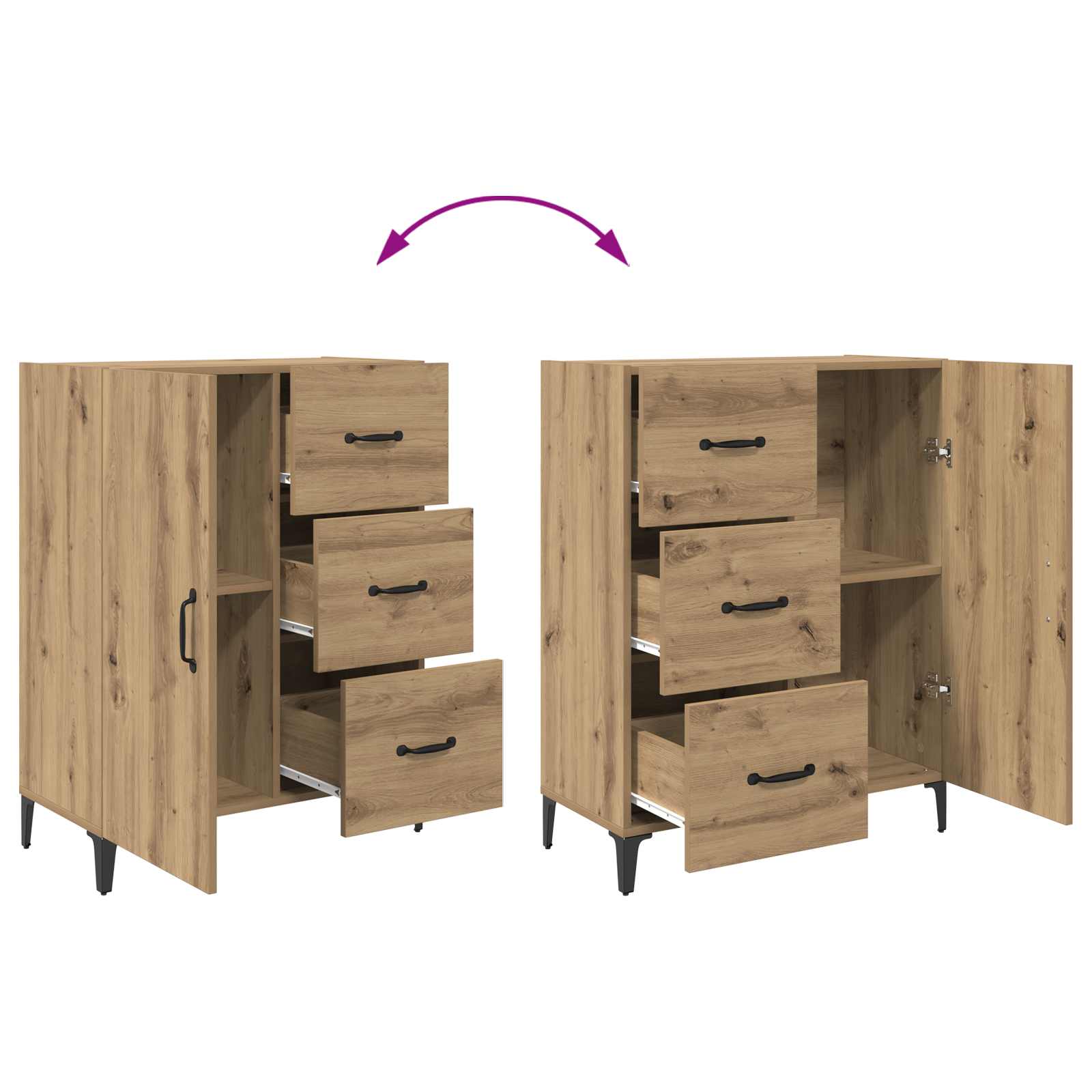 Buffet Chêne artisanal 69,5 x 34 x 90 cm Bois d'ingénierie - XIOS