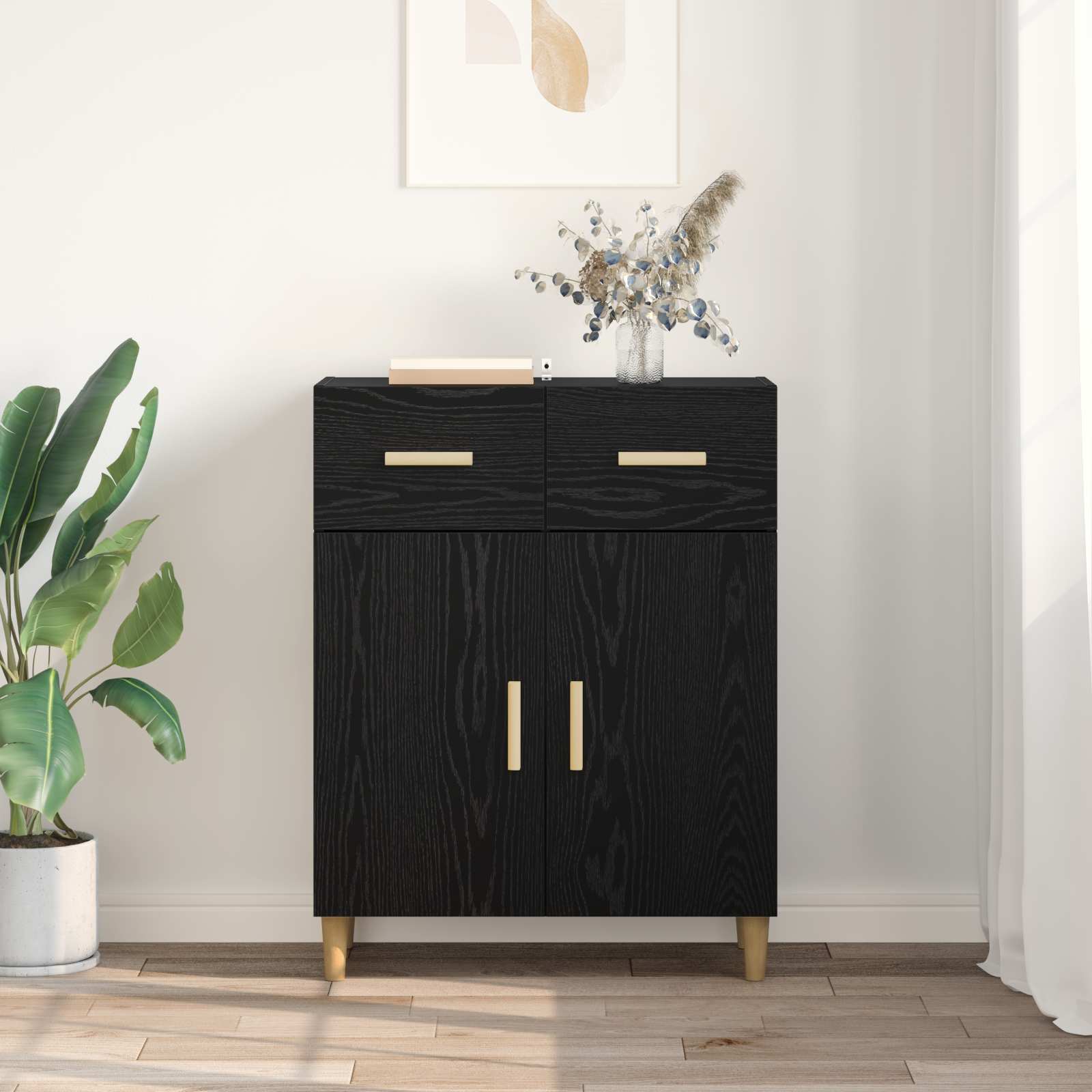 Buffet Chêne noir 34 x 69,5 x 89 cm Bois d'ingénierie - XIOS