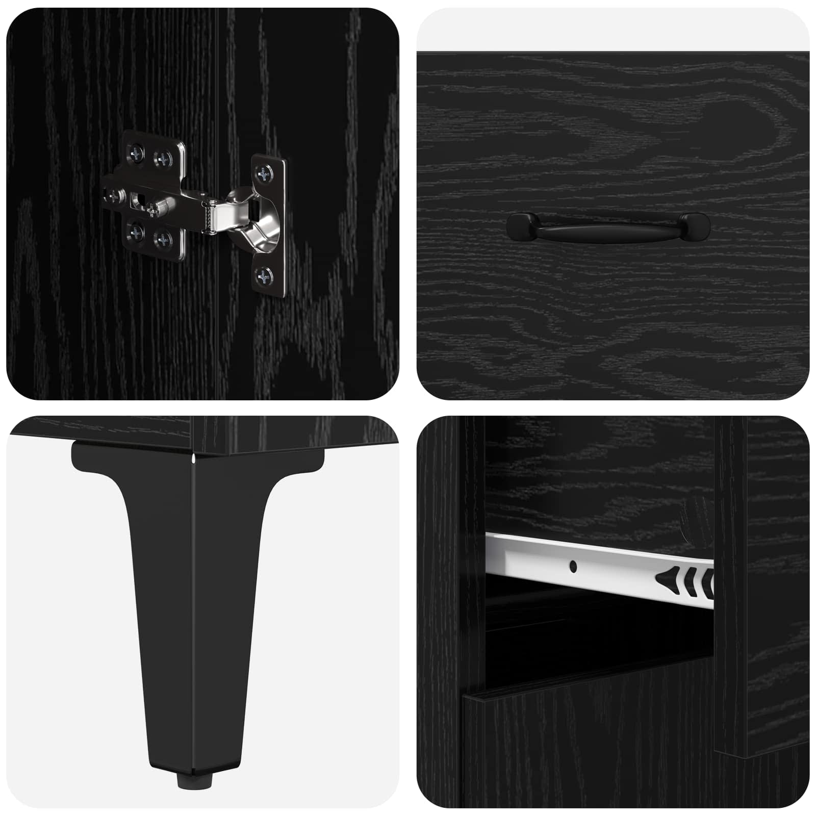 Buffet Chêne noir 69,5 x 34 x 90 cm Bois d'ingénierie - XIOS