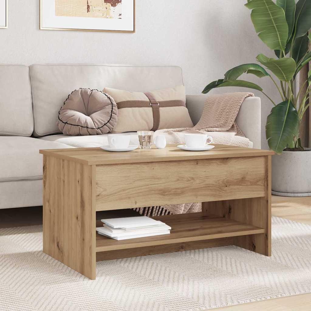 Table basse chêne artisanal 80 x 50.5 x 41.5 cm - XIOS