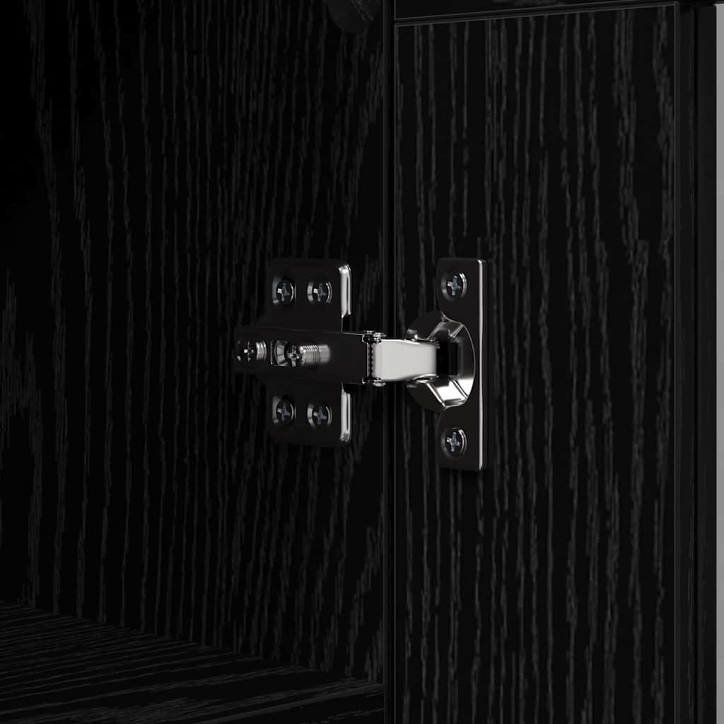 Buffet Chêne noir 69,5 x 34 x 90 cm Bois d'ingénierie et fer - XIOS