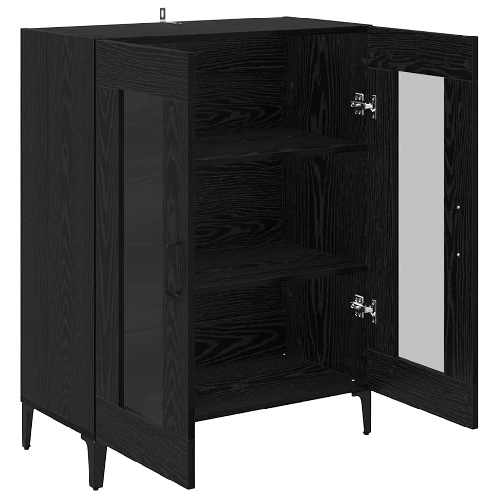 Buffet Chêne noir 69,5 x 34 x 90 cm Bois d'ingénierie et fer - XIOS