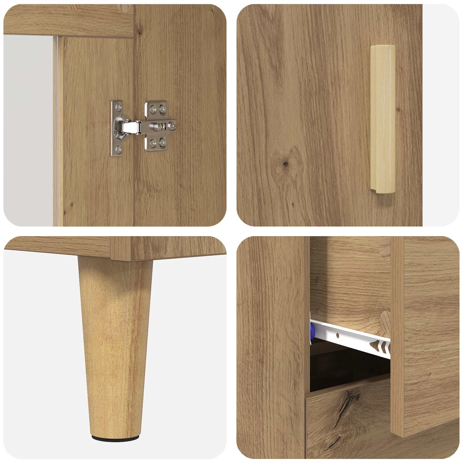 Buffet Chêne artisanal 69,5 x 34 x 90 cm Bois d'ingénierie - XIOS