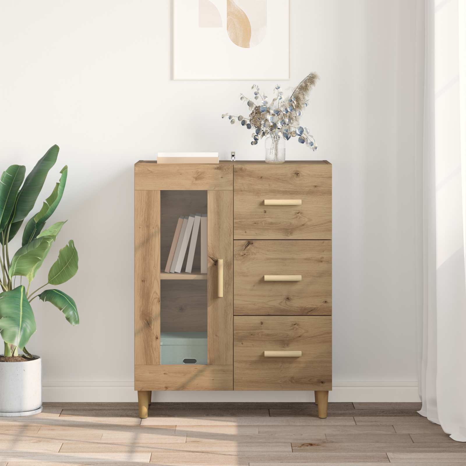 Buffet Chêne artisanal 69,5 x 34 x 90 cm Bois d'ingénierie - XIOS