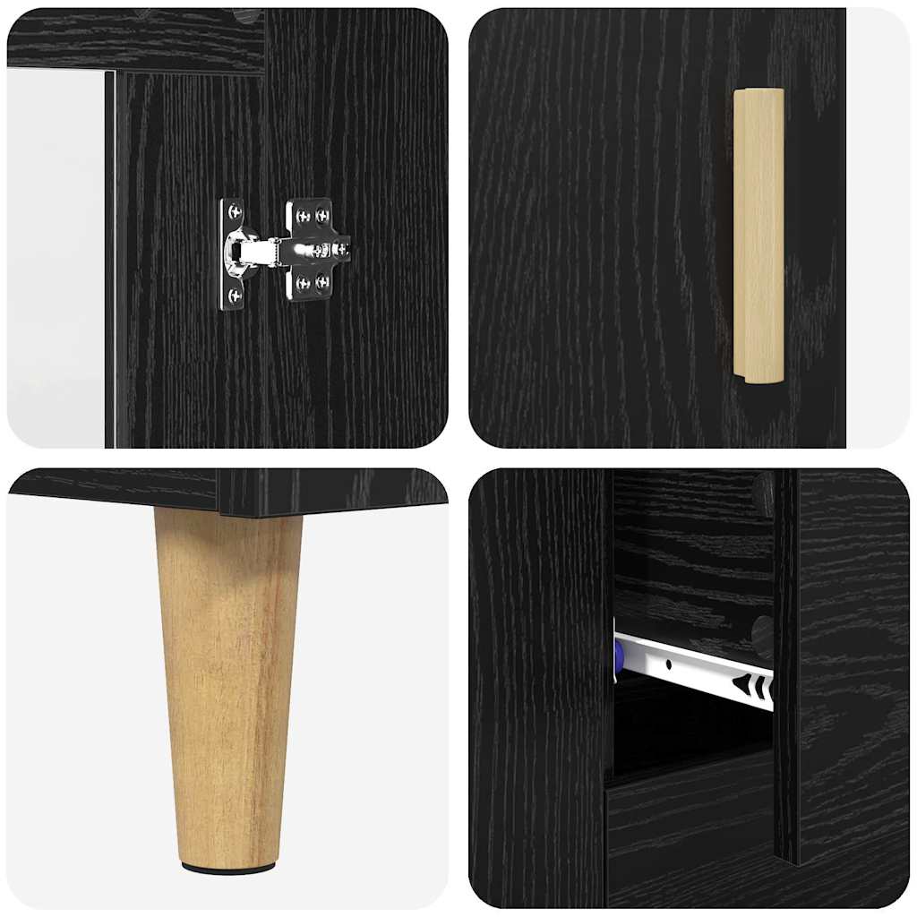 Buffet Chêne noir 69,5 x 34 x 90 cm Bois d'ingénierie - XIOS