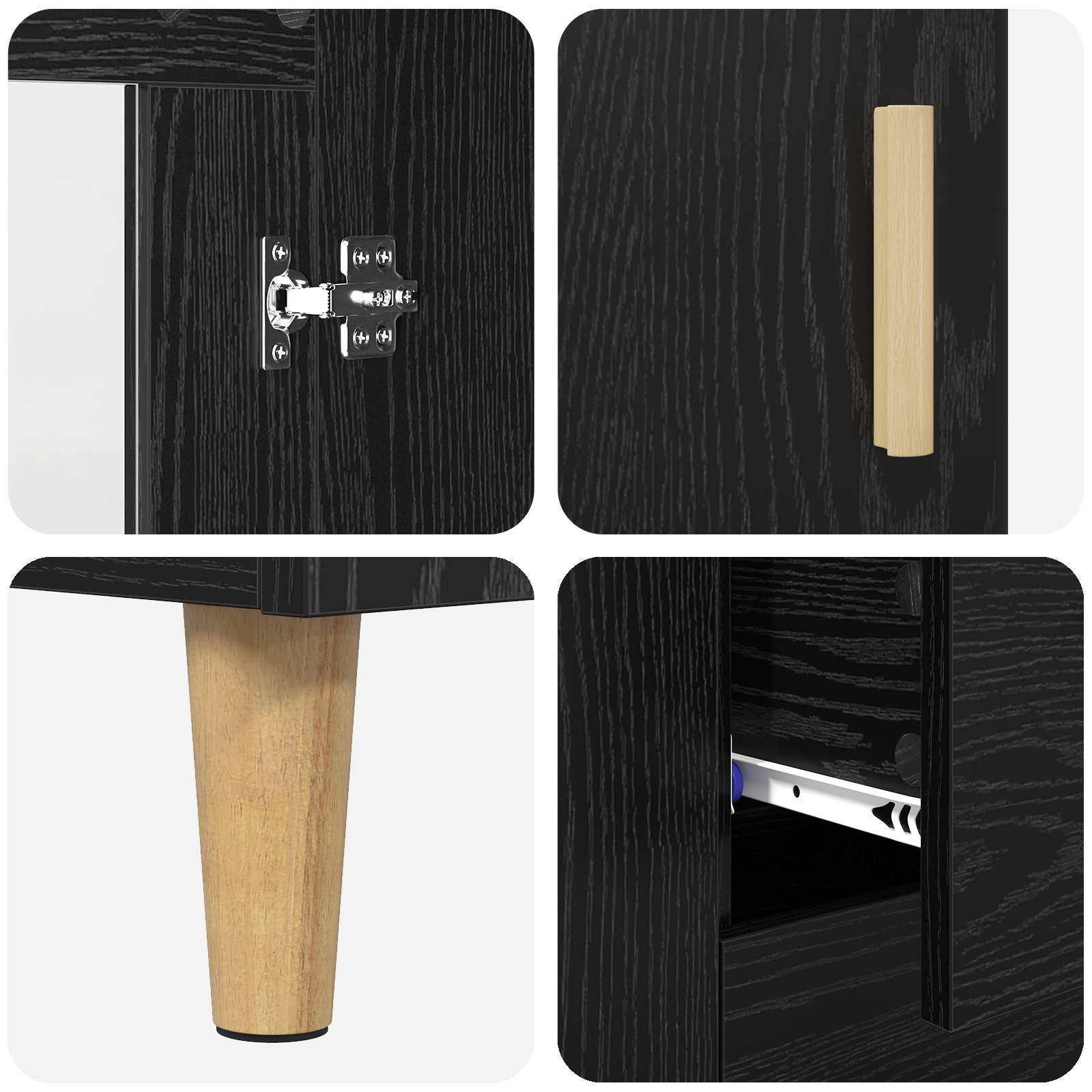 Buffet Chêne noir 69,5 x 34 x 90 cm Bois d'ingénierie - XIOS