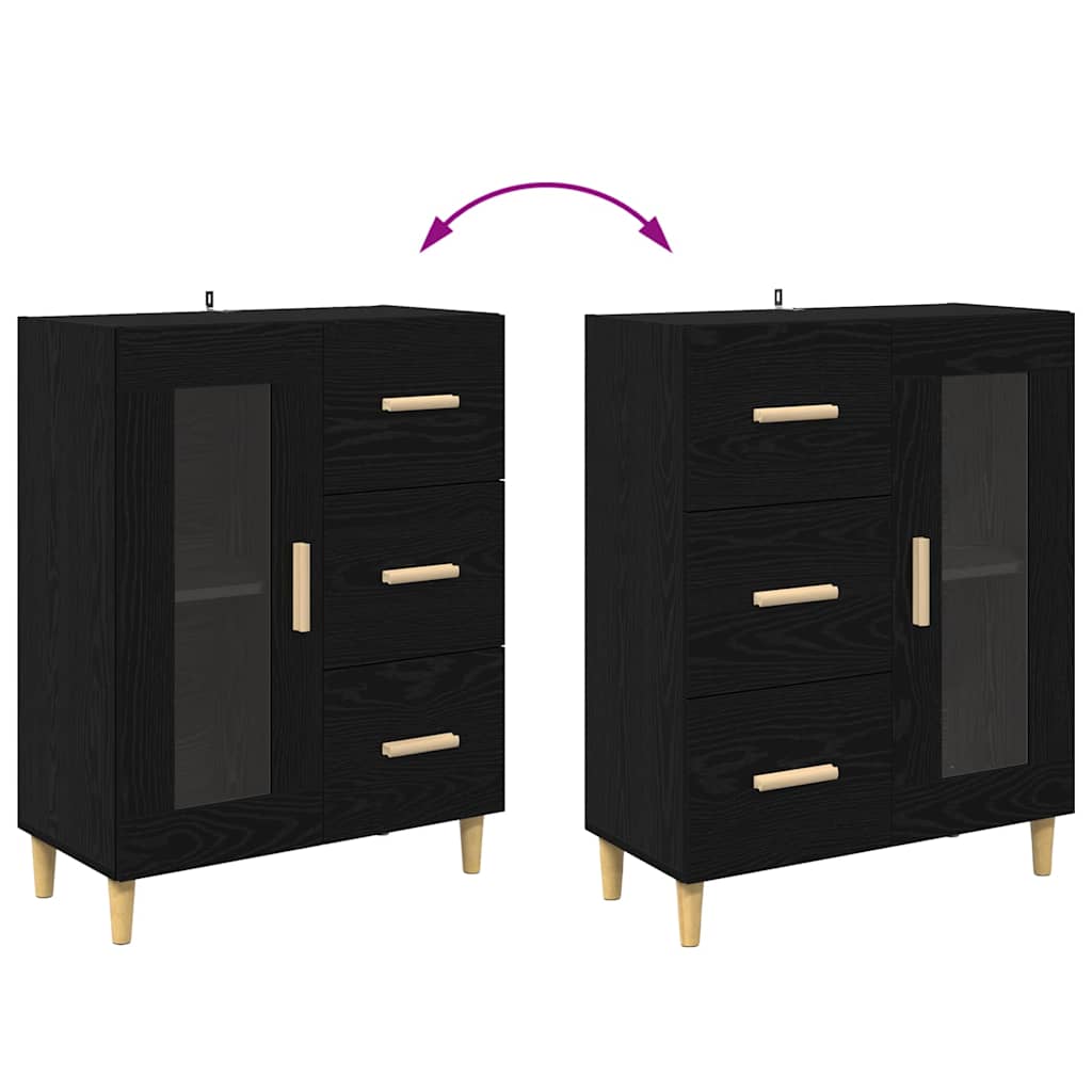 Buffet Chêne noir 69,5 x 34 x 90 cm Bois d'ingénierie - XIOS