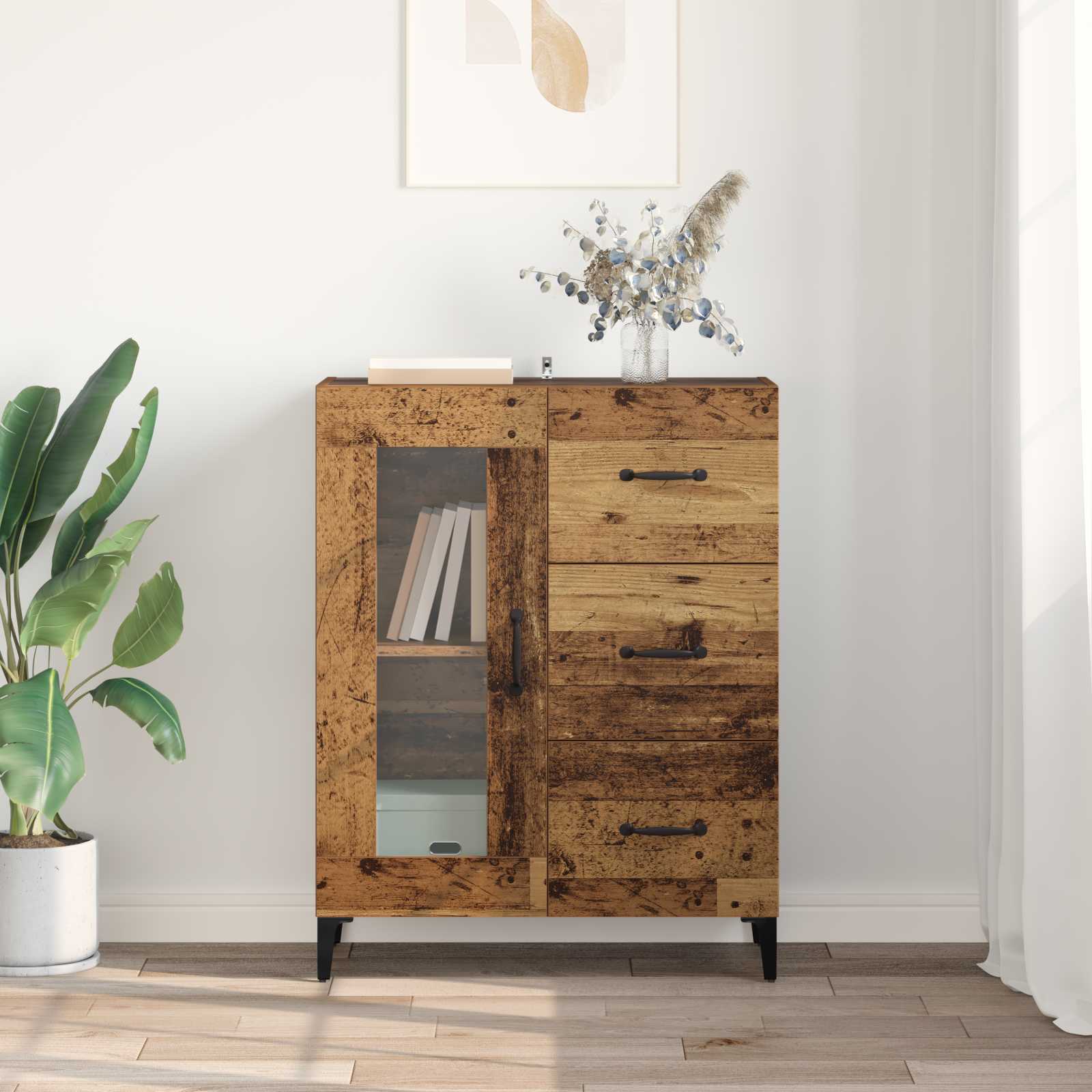 Buffet Bois Ancien 69,5 x 34 x 90 cm Bois d'ingénierie et fer - XIOS