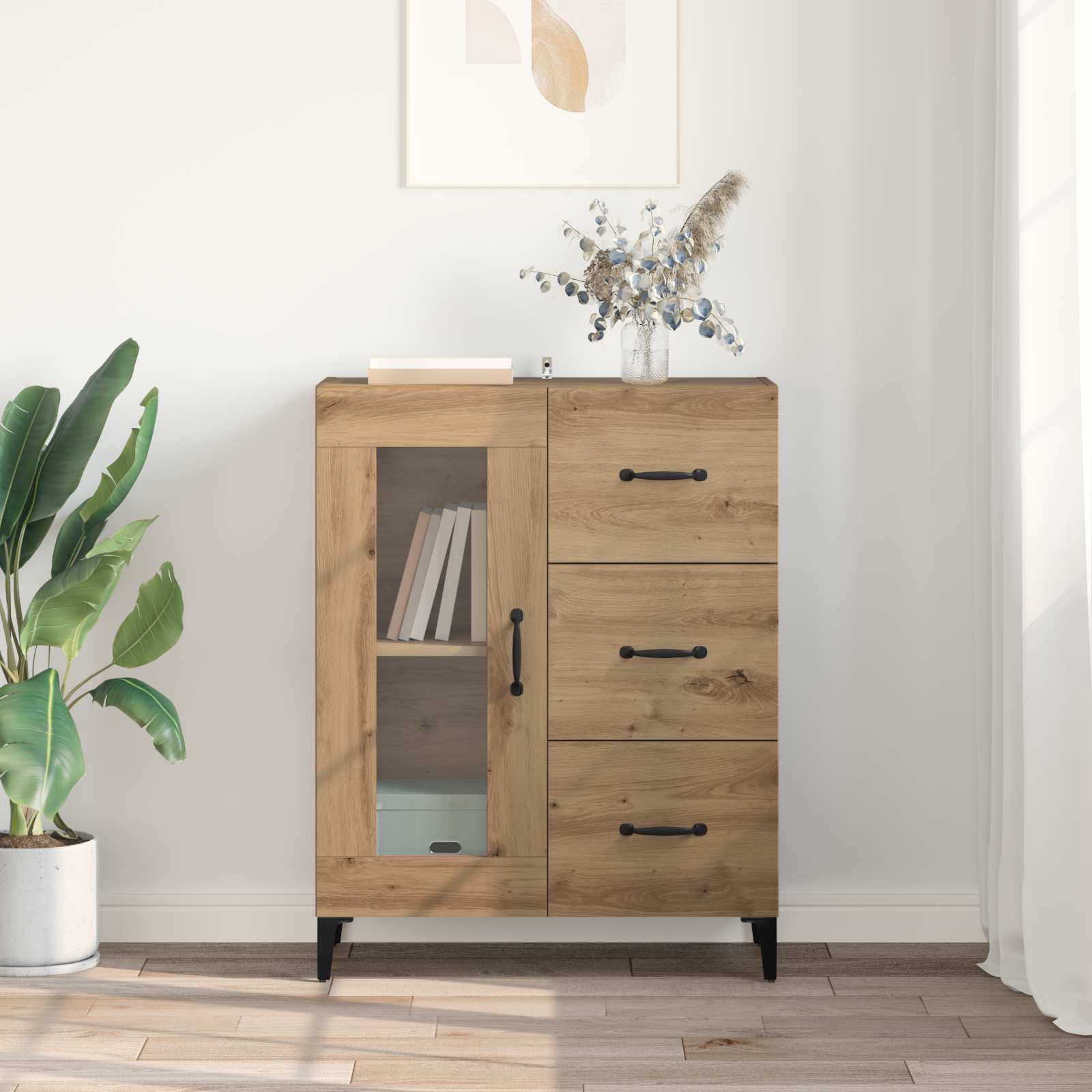 Buffet avec tiroir Chêne artisanal 69,5 x 34 x 90 cm - XIOS