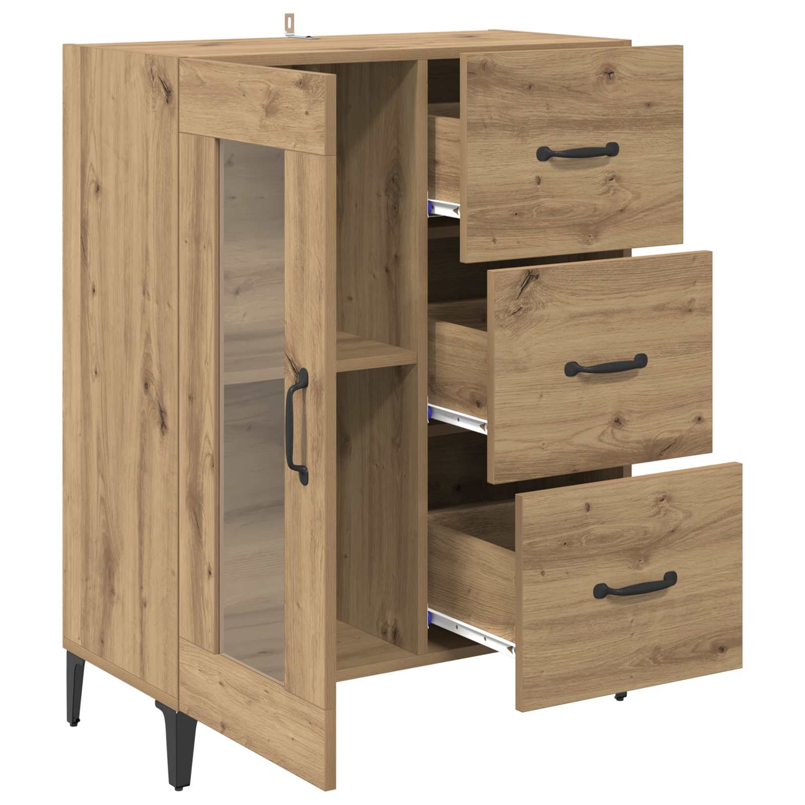 Buffet avec tiroir Chêne artisanal 69,5 x 34 x 90 cm - XIOS