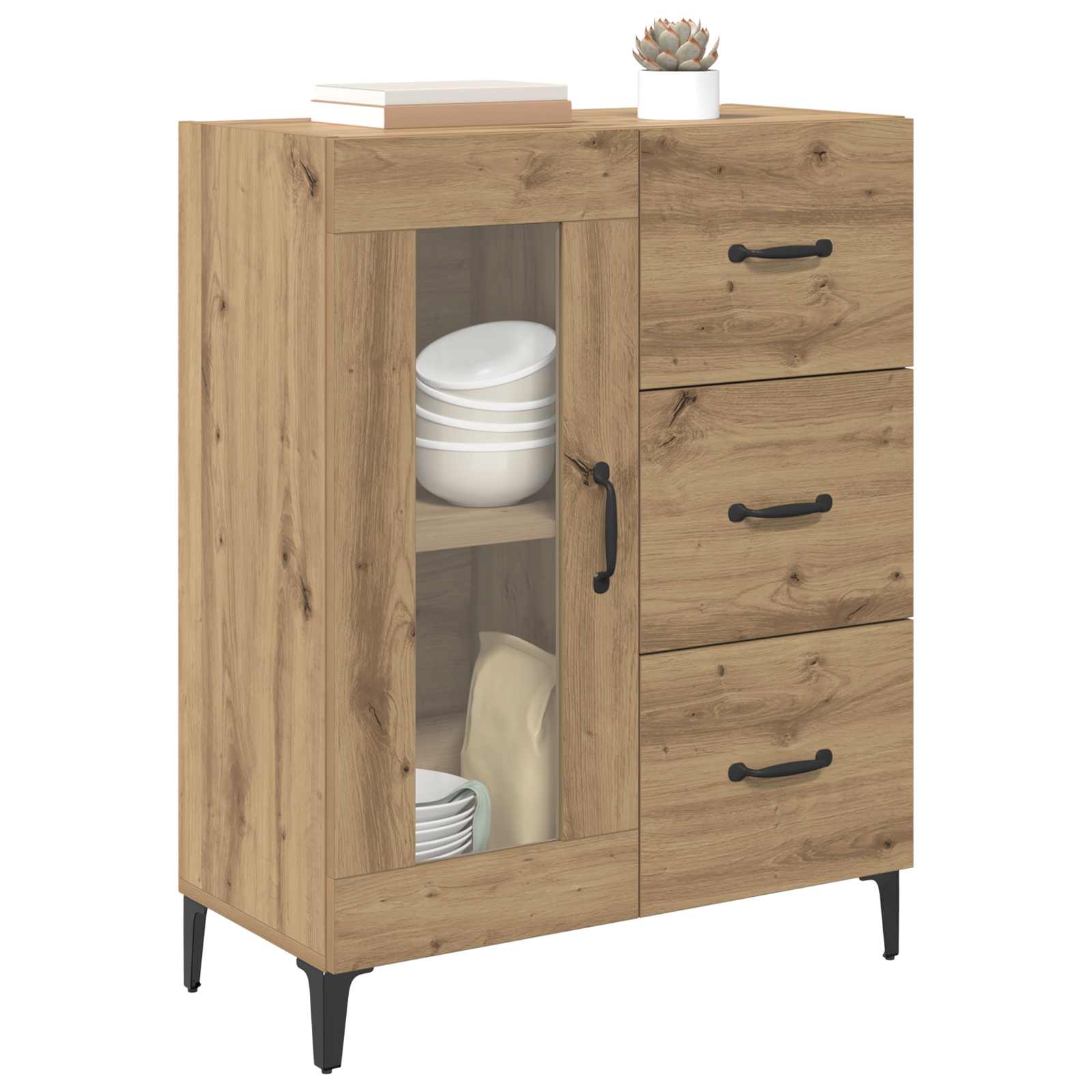 Buffet avec tiroir Chêne artisanal 69,5 x 34 x 90 cm - XIOS