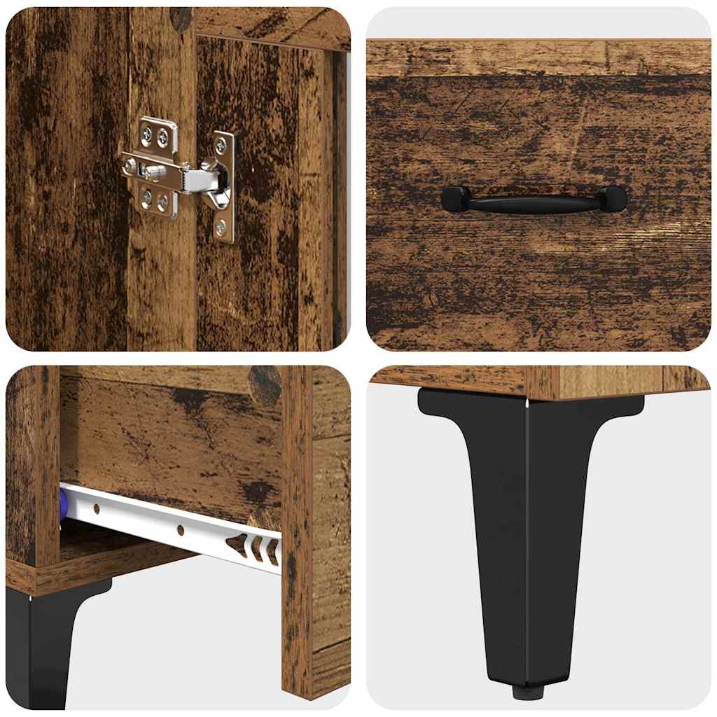 Haut Armoire avec tiroir Bois Ancien 70 x 31 x 115 cm - XIOS