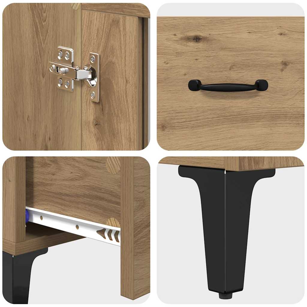 Haut Armoire avec tiroir Chêne artisanal 70 x 31 x 115 cm - XIOS