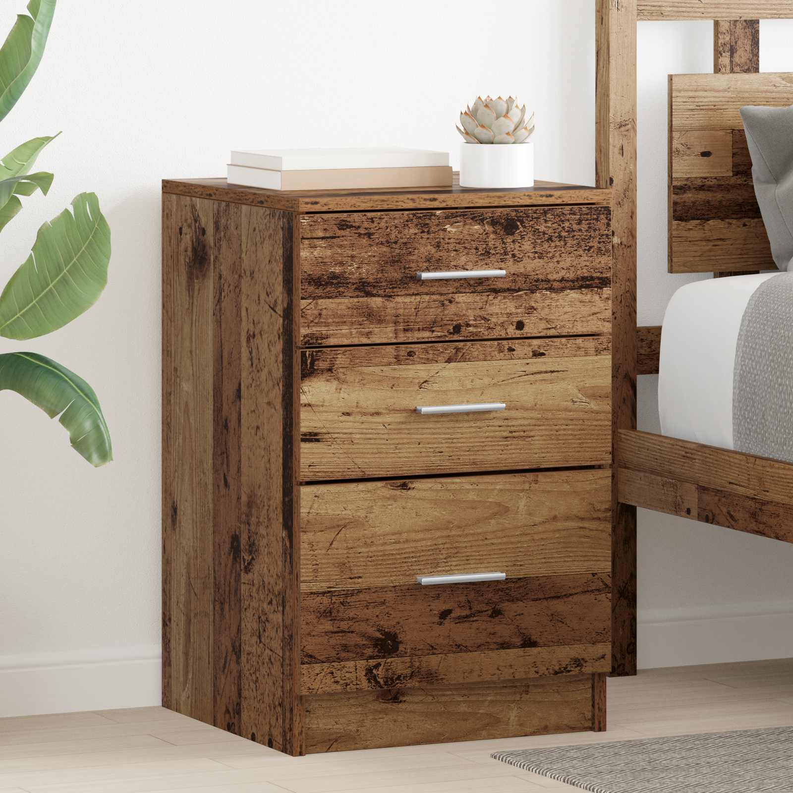 Cabinet de chevet Bois ancien 40 x 40 x 63 cm Bois d'ingénierie - XIOS