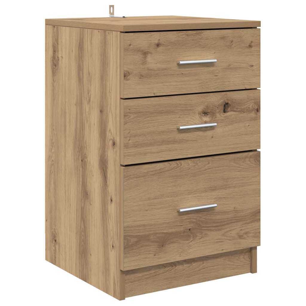Cabinet de chevet avec tiroir chêne artisanal 40 x 40 x 63 cm XIOS